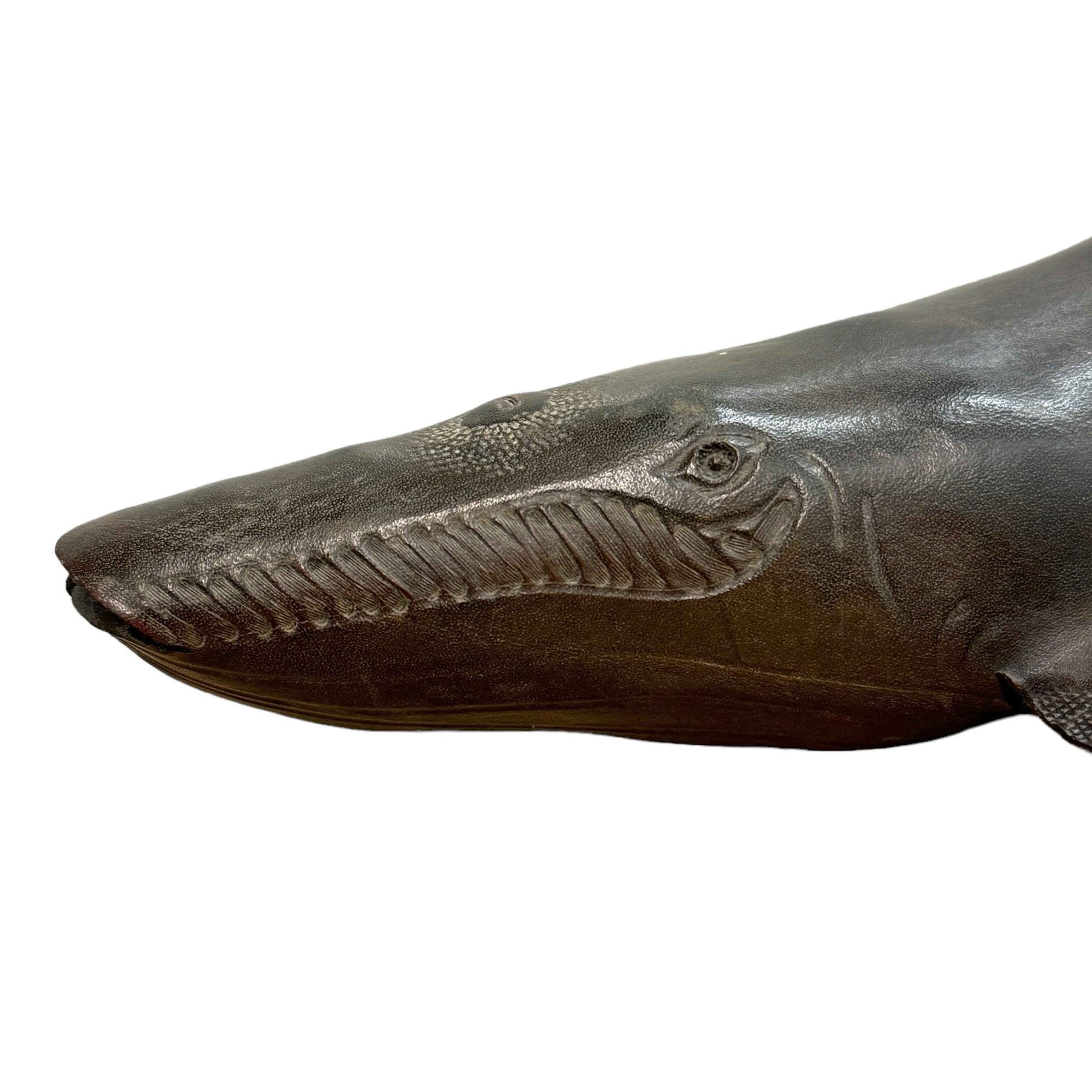 Leather Humpback Whale on Custom Steel Stand — RIGHT | PROPER